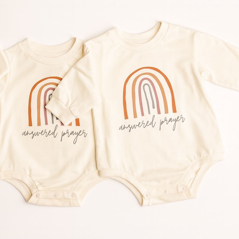 Prayers answered rainbow onesie sweaters - new with tags